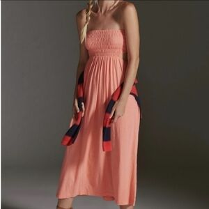 Sundry for Anthropologie Strapless Cutout Midi Dress/Cover Up
